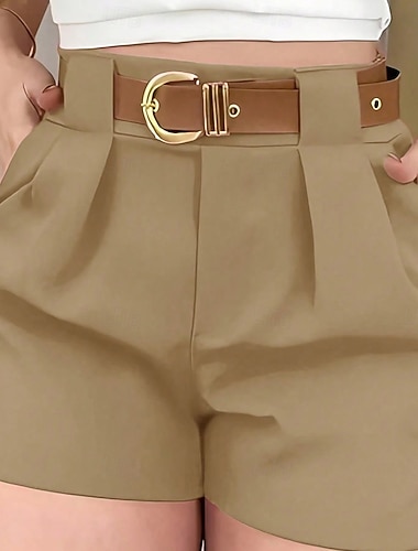  Dame Shorts Sommershorts Strandshorts Ferie Mote Fritid hverdag Kort Medium Midje Helfarge عادي Glidelås Lomme Elastisk midje Komfort Hurtigtørkende Myk Uelastisk Gateklær Strand Ferie Svart Hvit Rød