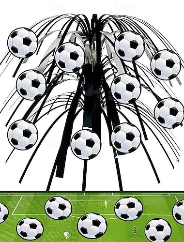  2er-Pack Tischdekoration für Fußballpartys, 3D-Fußballkaskaden-Tischdekoration, Sport-Geburtstagsdeko für Jungen und Kinder, Dekoration für den Spieltag eines Weltfußballspiels