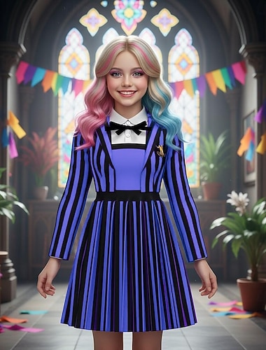  Jurken Fancy kostuum School Uniform Donkere Academie Gotische horror Gotisch Verschrikking Eng kostuum Kinderen Volwassenen Dames Voor meisjes Halloween Carnaval Feest Prestatie Aankleden