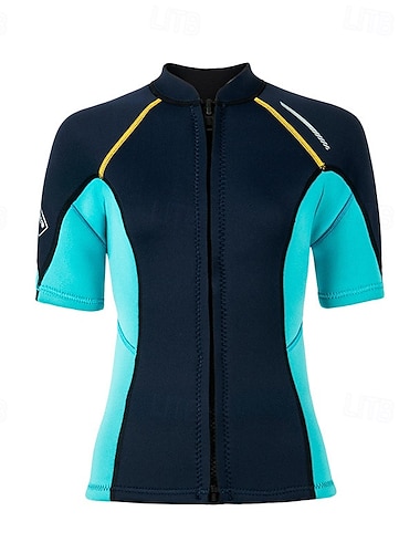  Naisten 1,5 mm neopreenista valmistettu märkäpuvun yläosa Lämpöpuku koko vartalolle Sukelluspuku Värien estäminen Lämpö Sakeutettu UV-suojaava Lyhythihainen Uima-asut Topit Lainelautailu Sukellus