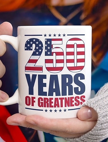  Mok ter ere van het 250-jarig bestaan van de Verenigde Staten, patriottisch cadeau, keramische koffiemok ter gelegenheid van het 250-jarig jubileum, 1776-2026 Amerika 250, cadeau voor