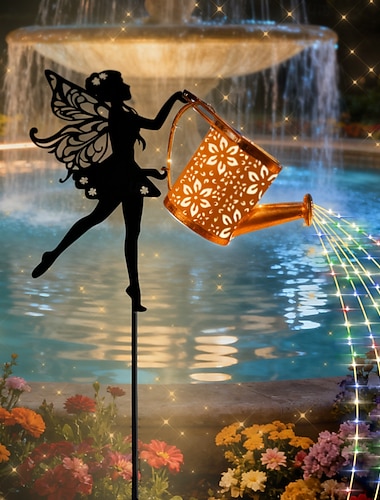  1 stk utendørs solcelledrevet vannkannelys, IP44 vanntett, hagesti plendekor, gårdslandskapsbelysning, utendørs dekorativ aksentlys for hage og sti