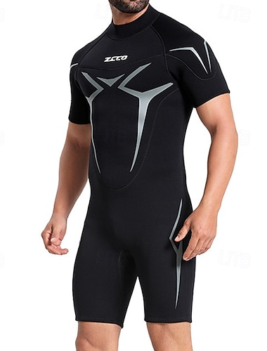  Miesten 3 mm neopreen märkäpuku Lämpöpuku koko vartalolle Abstrakti Lämpö Sakeutettu UV-suojaava Lyhythihainen Uima-asut Uimapuku Lainelautailu Sukellus Snorklaus Kesä