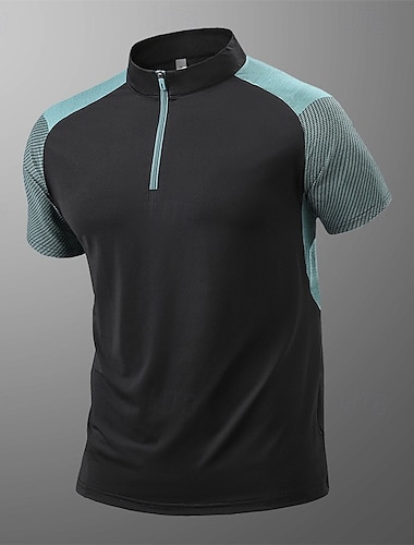  Miesten T-paita T-paita vaellukseen Hihaton Neljänneksen postinumero Tee paita Lihas T-paita Lyhythihainen paita Ulko- Nopea kuivuminen Treenata Pehmeä Hikeä siirtävä Kesä Kevät Spandex Polyesteri