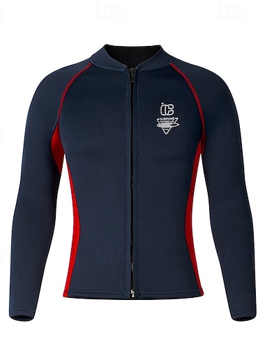  Miesten Sukelluspuku 3 mm neopreenista valmistettu märkäpuvun yläosa Lämpösukellus takki Yhtenäinen Lämpö Sakeutettu UV-suojaava Pitkähihainen Uima-asut Topit Lainelautailu Sukellus Snorklaus Kevät