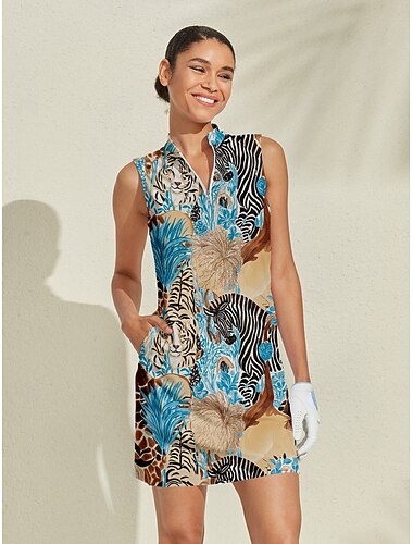  Naisten golf mekko Järven sininen Hihaton Naisten Golfasut Vaatteet Asut Vaatteet