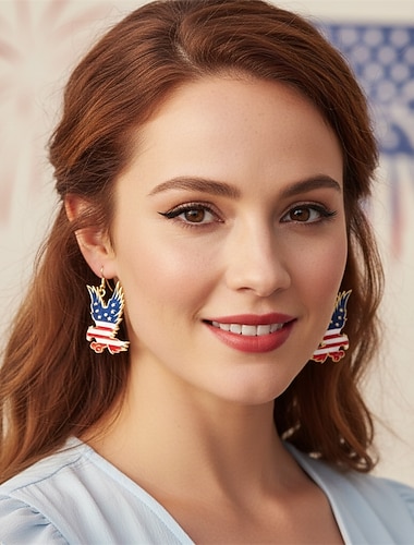  250. évforduló az USA-ban Fülbevalók Szerepjáték Felnőttek Női Függetlenség napja július 4-e Parti Teljesítmény Kiöltözik