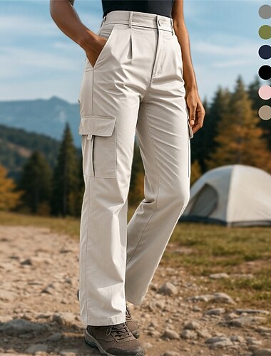  Damskie Spodnie cargo Spodnie turystyczne Wiosna Jesień Na wolnym powietrzu Regularny Wodoodporny Odporność na wiatr Spodnie Kieszeń Czarny Różowy Spandeks Kemping i turystyka Golf Bieganie S M L XL