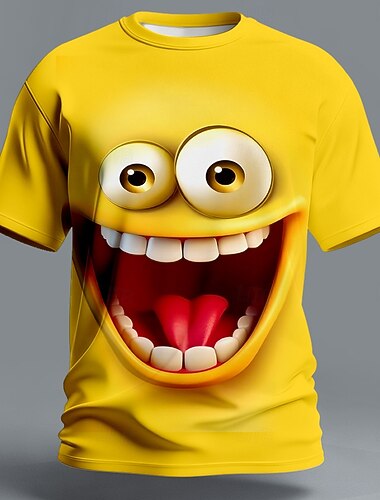  Herr Skämt T-shirt Kortärmad T-shirt 3D-tryck Rund hals Skjorta drivna Designer Dagligen Nattklubb Fest Blå Gul Purpur Sommar Vår Alla årstider Kläder S M L XL XXL XXXL