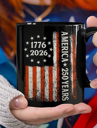  Mok ter ere van het 250-jarig bestaan van de Verenigde Staten, patriottisch cadeau, keramische koffiemok ter gelegenheid van het 250-jarig jubileum, 1776-2026 Amerika 250, cadeau voor