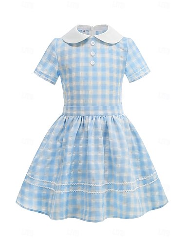  Vintage-kokoelma Keskipäivä A-Line-mekko Swing -mekko Lyhyet hihat A-linja Naamiaispuku Tyttöjen Lasten päivä Naamiaiset Loma Arkikäyttö Lasten Leninki Kotiinpaluu Mekot Kesä Kevät