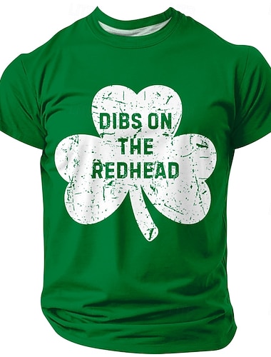  St. Patricks Day Dibs Auf Die Rothaarige Shamrock Lustiges Irisches Grünes Herren Kurzarm T-Shirt Bekleidung Apparel S M L XL XXL XXXL