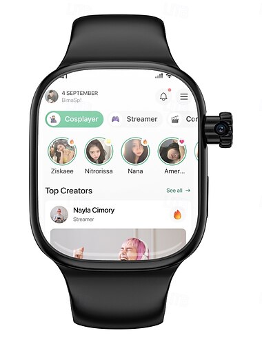  xh018 smartklokke 2,06 tommers 4g lte mobil smartklokke telefon skritteller samtalepåminnelse søvnsporing kompatibel med Android iOS unisex gps håndfrie samtaler mediekontroll ipx-4 50mm klokkeetui