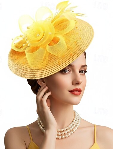  Derby Lenyűgöző kalap Elragadó ember Úri hölgy Jelmez Női Álarcos mulatság Ascot nyaksál Lóverseny Fesztivál Felnőttek Sisak Minden évszak