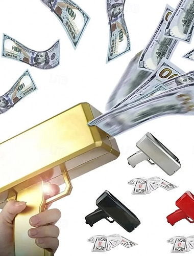 Geldschießpistole, lustiges Partyspiel, Geldscheine schießen, Papiergeld-Pistole, 1 Set, handliche Geldschießpistole für Hochzeiten, Geburtstage, Filme, Junggesellenabschiede, Partyzubehör, Feiern,