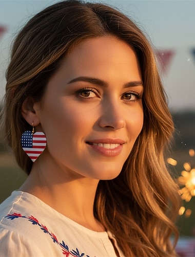  250e anniversaire des États-Unis Boucles d'oreilles Cosplay Adulte Femmes Jour de l'Indépendance / 4 Juillet 4 Juillet Soirée Performance Se déguiser