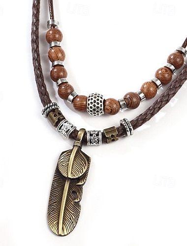  1 Stück Anhänger Halskette Halskette For Damen Täglich Straße Leder Legierung Patchwork Kreuz Herz