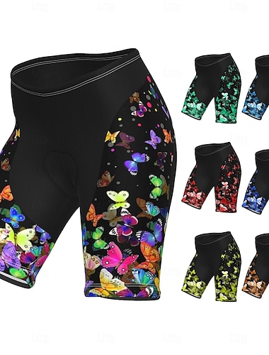 Damskie Tęczowy Motyl LGBT Szosowe Spodenki Rowerowe Spodenki rowerowe Szorty rowerowe z wkładką Rower Szorty Majtki Kolarstwo górskie Kolarstwie szosowym Sport Wkładka 3D Szybkie wysychanie Miękka