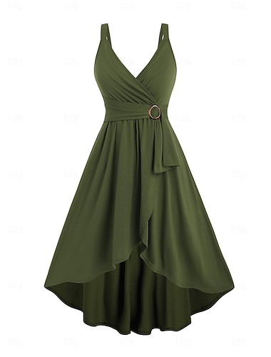  Elegant كلاسيكي 1950-tallet Middag A-linje kjole Swing kjole Flare kjole Ermeløs A-linje Kostyme Dame Karneval Valentinsdag Maskerade Feriereise Hverdag Utdrikningslag Voksne Kjole Vår sommer