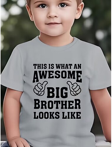  Garçons 3D Graphique Lettre T-shirt Manche Courte Impression 3D Été Printemps Sports Mode Streetwear Enfants 4-12 ans Col Rond Occasionnel Quotidien Extérieur Coupe régulière