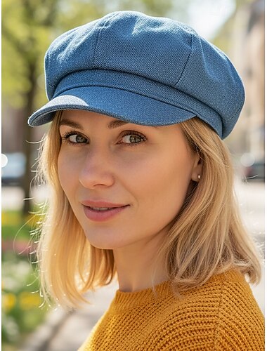  Damespet van denimstof – verkrijgbaar in diverse kleuren, casual stijl, perfect voor dagelijks gebruik en op reis.