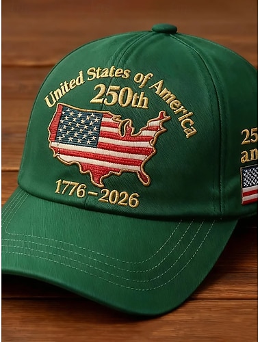  Damen Hut Hut zum 250-jährigen Jubiläum der Vereinigten Staaten Baseballkappe Sonnenhut Sonnenschutz Winddicht Atmungsaktiv Täglich Outdoor Wochenende Druck Flagge Buchstabe