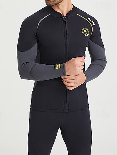  ZCCO Miesten 1,5mm Ihottumissuoja Lämpöpuku koko vartalolle 1,5 mm neopreenista valmistettu märkäpuvun yläosa Värien estäminen Etuvetoketju Lämpö Sakeutettu UV-suojaava Pitkähihainen Uima-asut