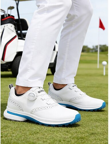  Witte golfschoenen voor heren – lichtgewicht, ademend, kunstleer, comfortabel voor golf en buitensporten.