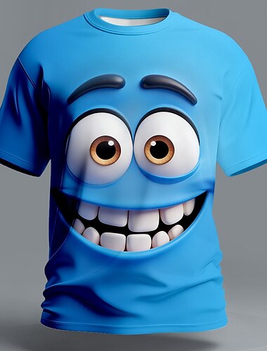  Herre Vitser T skjorte Kortermet T skjorte 3D-utskrift Crew-hals Skjorte overdrevet Designer Daglig Klubb Fest Blå Gul Rød Sommer Vår Alle årstider Klær S M L XL XXL XXXL