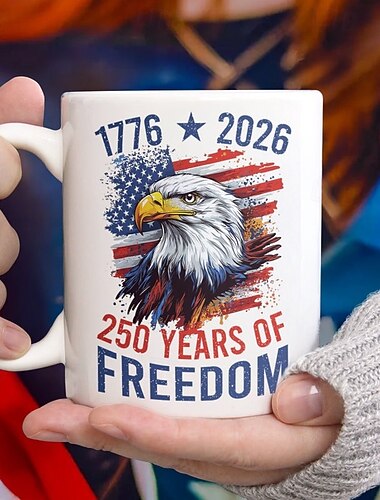  Mok ter ere van het 250-jarig bestaan van de Verenigde Staten, patriottisch cadeau, keramische koffiemok ter gelegenheid van het 250-jarig jubileum, 1776-2026 Amerika 250, cadeau voor