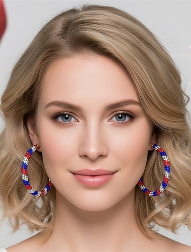  250. évforduló az USA-ban Fülbevalók Szerepjáték Felnőttek Női Függetlenség napja július 4-e Parti Teljesítmény Kiöltözik