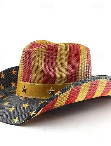  250° anniversario USA Western Cappello da Cowboy Cappello da cowgirl Cowgirl Cowboy Cowboy del West Costume Unisex Mascherata 4 Luglio Feste Giorno dell'Indipendenza Adulti Cappello