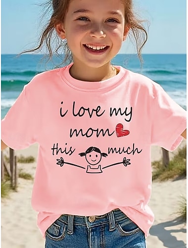  Ragazze 3D Grafico Cartoni animati Maglietta Manica Corta Stampa 3D Estate Primavera Sport Moda Streetwear Bambini 4-12 Anni Girocollo Casuale Quotidiano All'aperto Vestibilità regolare