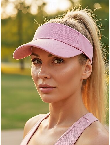  Verstelbare damespet met zonneklep van polyester, verkrijgbaar in diverse kleuren, perfect voor St. Patrick's Day en dagelijkse sportactiviteiten.