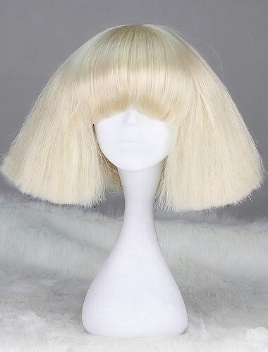  syntetisk paryk lady gaga straight bob paryk kort mørkebrun sølvgrå mørkeblond pink grønt syntetisk hår 12 tommer behagelige fluffy rød pink karnevalsparykker til kvinder