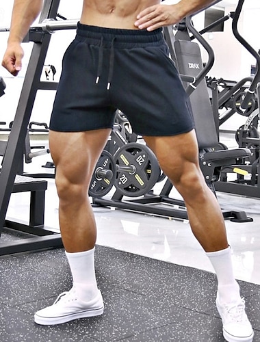  Męskie Spodenki do biegania Sportowe szorty Spodenki na siłownię Ściągana na sznurek Kieszeń Elastyczny pas Szorty Codzienny Na zewnątrz Urlop Lato Szybkie wysychanie Lekki Miękka Trening w siłowni