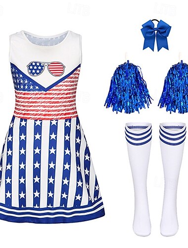  déguisements de pom-pom girl, cosplay, Halloween pour filles, carnaval, fête de l'indépendance/du 4 juillet, spectacle, bal masqué