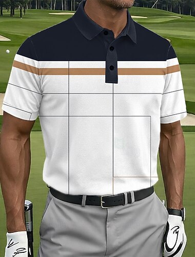  Férfi Színes Golf Sportpólóingek Rövid ujjú Pólóingek Galléros ingek Alkalmi Sportruházat Gombok Nyár Tavasz Rubin