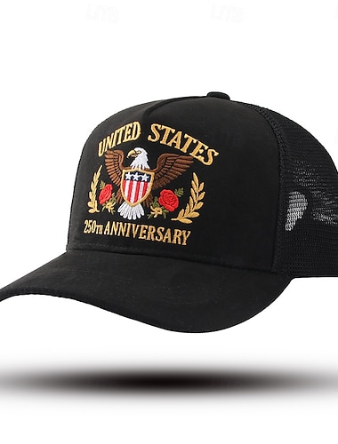  Casquette de Baseball Drapeau Américain Rétro Vintage Patrimoine Patriotique 1776-2026 pour Unisexe Adulte Impression 3D  pour Jour de l'Indépendance / 4 Juillet 4 Juillet Extérieur Décontract