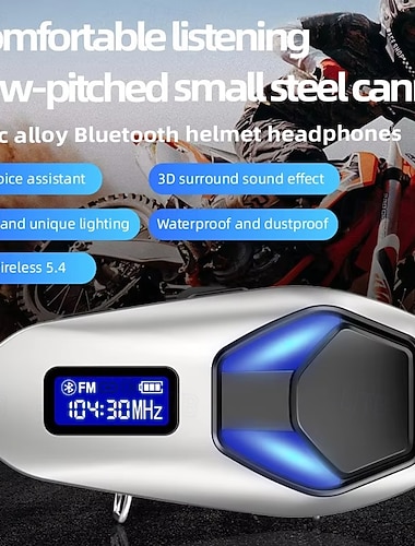  Nieuwe K12 helm Bluetooth-headset voor het luisteren naar muziek tijdens het fietsen, walkie-talkie, hifi-audio, IP67 waterdicht, met AI-spraakassistent.