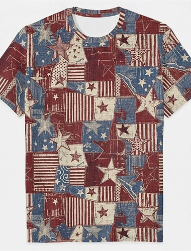  Vaderlandslievend T-Shirt Grafisch T-shirt USA Retro vintage Vaderlandslievend T-shirt mouw 1776-2026 voor Uniseks Volwassenen 3D afdrukken  voor Onafhankelijkheidsdag 4 juli