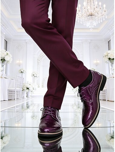  Luksuriøse formelle herresko – elegant burgunderfarget design til bryllup og formelle anledninger