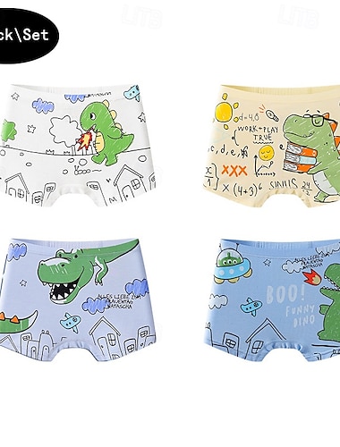  Ragazzi Animale / Cartoni animati Biancheria intima Cotone Attivo / Essenziale Bambini 4-12 Anni Vestibilità regolare Casa / Interno