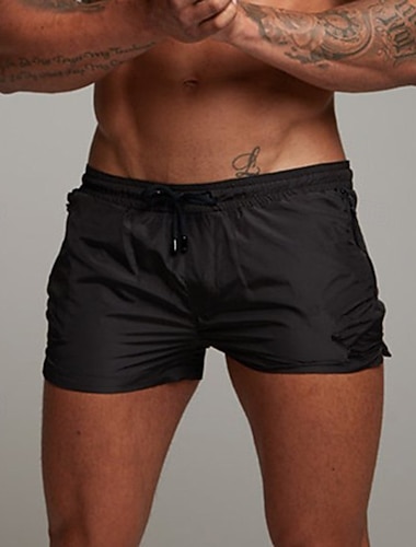  Męskie Spodenki do biegania Sportowe szorty Spodenki na siłownię Ściągana na sznurek Kieszeń Elastyczny pas Doły Codzienny Na zewnątrz Urlop Lato Szybkie wysychanie Lekki Miękka Trening w siłowni