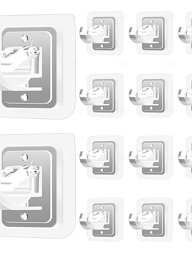  14 supports de tringle à rideaux sans perçage, auto-adhésifs, réglables et sans clous, pour salle de bain, cuisine, maison et hôtel.