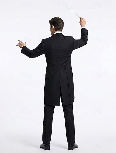  Masculino Smoking Baile de Formatura Festa Preto Primavera Terno Lapela Pontuda Luxo Formal Cor Sólida Fino Conjunto de 2 peças Abotoamento Duplo 6-Botões