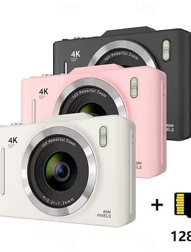  Full HD DVC digitalt 48MP 4K digitalt videokamera med 2,88'' fargeskjerm og 18x digital zoom, bærbart minikamera
