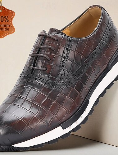  Stilvolle Herrenschuhe aus echtem Leder mit Krokodilmuster – trendiges Design, strapazierfähig und bequem, perfekt für Hochzeiten und formelle Anlässe
