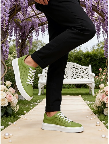  scarpe da ginnastica casual slip-on verdi da uomo: calzature eleganti e comode per gli invitati alle nozze