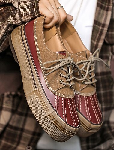  herresko i fritidsstil – imitert skinn, pustende, sklisikker såle, komfortabel passform for hverdagsbruk og helgeturer